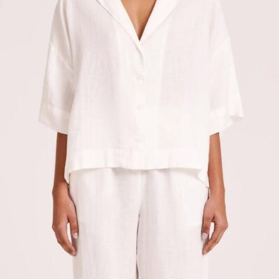 Nude Lucy Lounge Linen Shirt Linen White