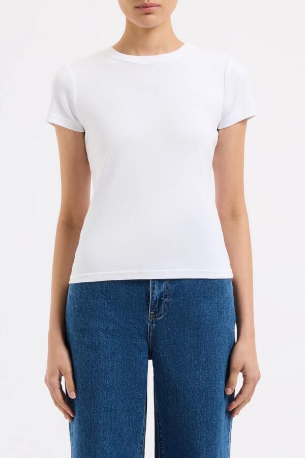 Nude Lucy Womens Organic Baby Tee Cotton White Size L