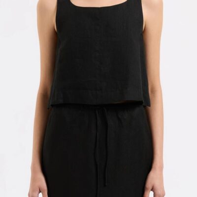 Nude Lucy Thilda Linen Top Linen Black