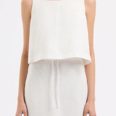 Nude Lucy Thilda Linen Top Linen White