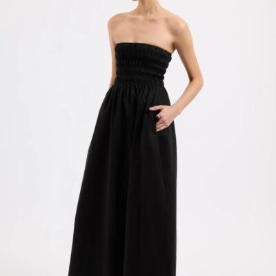 Nude Lucy Zuri Maxi Dress Linen Black