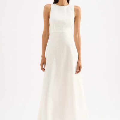 Nude Lucy Gael Linen Maxi Dress Linen White