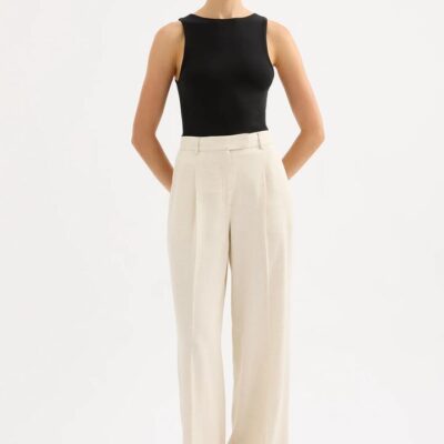 Nude Lucy Logan Tailored Pant Linen Cream