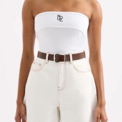 Nude Lucy Haven Strapless Top Cotton White