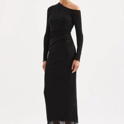 Nude Lucy Orelia Ls Maxi Dress Black