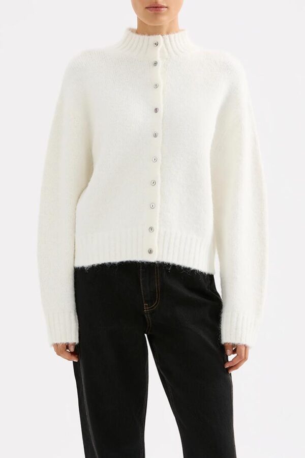 Nude Lucy Womens Sia Knit Cardigan White Size Xl