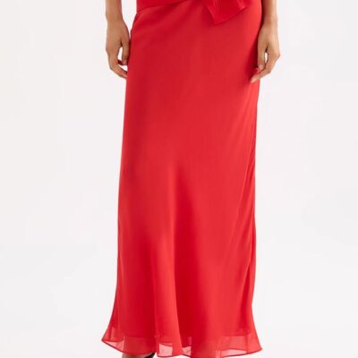 Nude Lucy Womens Taza Maxi Skirt Red Size Xs