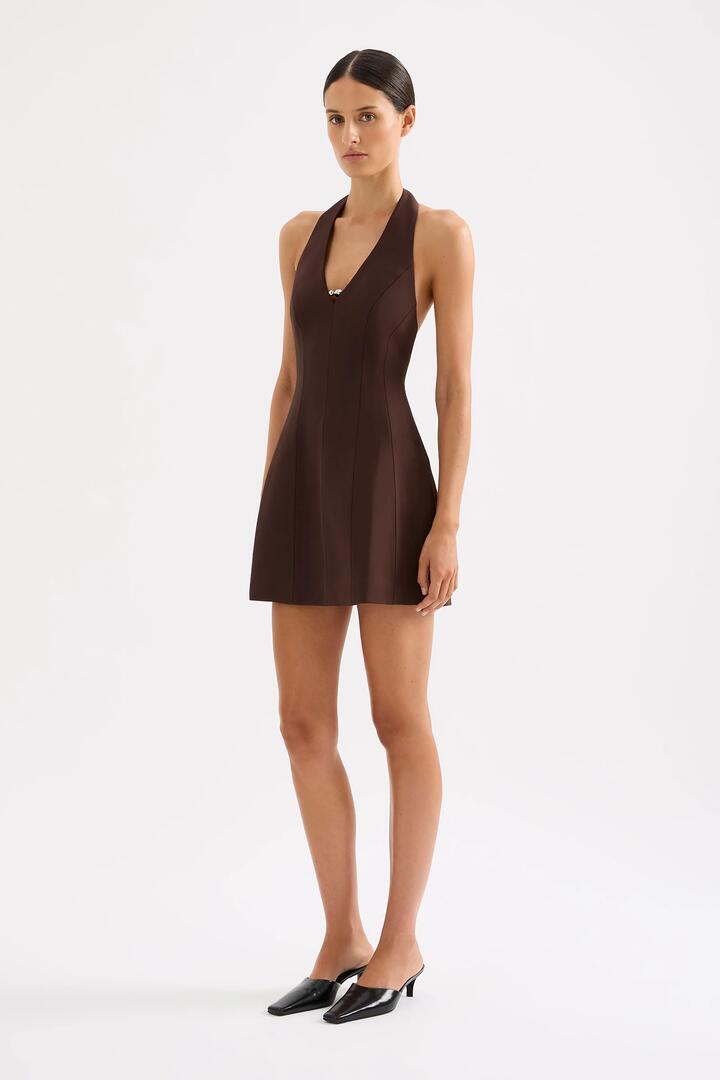 Nude Lucy Womens Isra Mini Dress Brown Size M - Miss Nelly