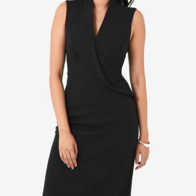 FORCAST Alaia Twisted Lapel Midi Dress