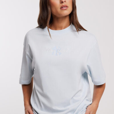 Majestic Womens Stacked Logo Tee Ballad Blue