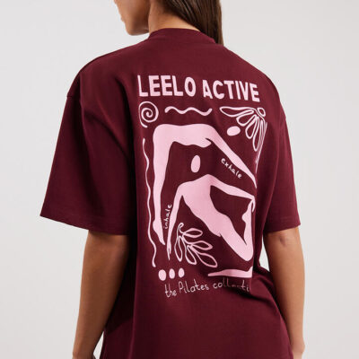 Leelo Active V5 Pilates Collection Tee Cherry Cola/Peony