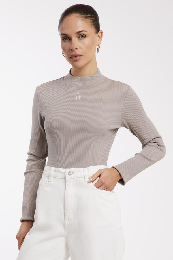 Ode Shelley Mock Neck Top Moon