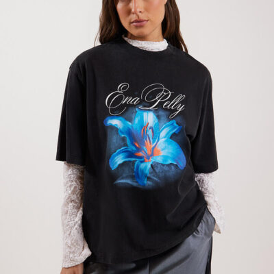 Ena Pelly Lily Washed Tee Washed Black