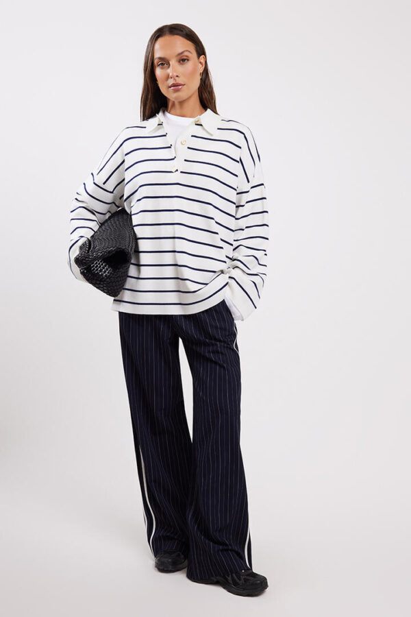 Stylerunner Koda Pinstripe Pants Navy Pinstripe