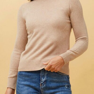 CAROLINE K MORGAN JERSEY KNIT TURTLE PULLOVER
