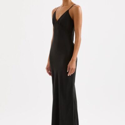 Nude Lucy Rika Cupro Slip Dress Black