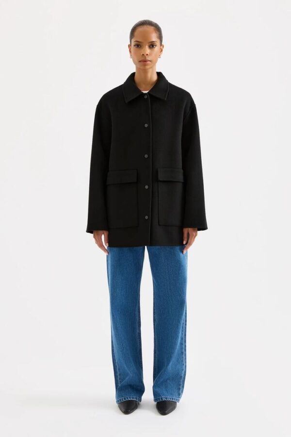 Nude Lucy Levi Wool Coat Black