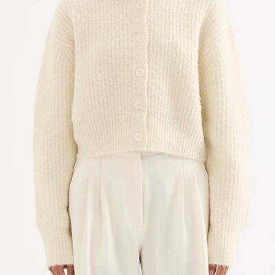 Nude Lucy Nixon Cropped Cardigan White
