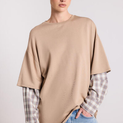 Stylerunner MK x SR Ashton Cuffed Long Sleeve Shirt Mushroom
