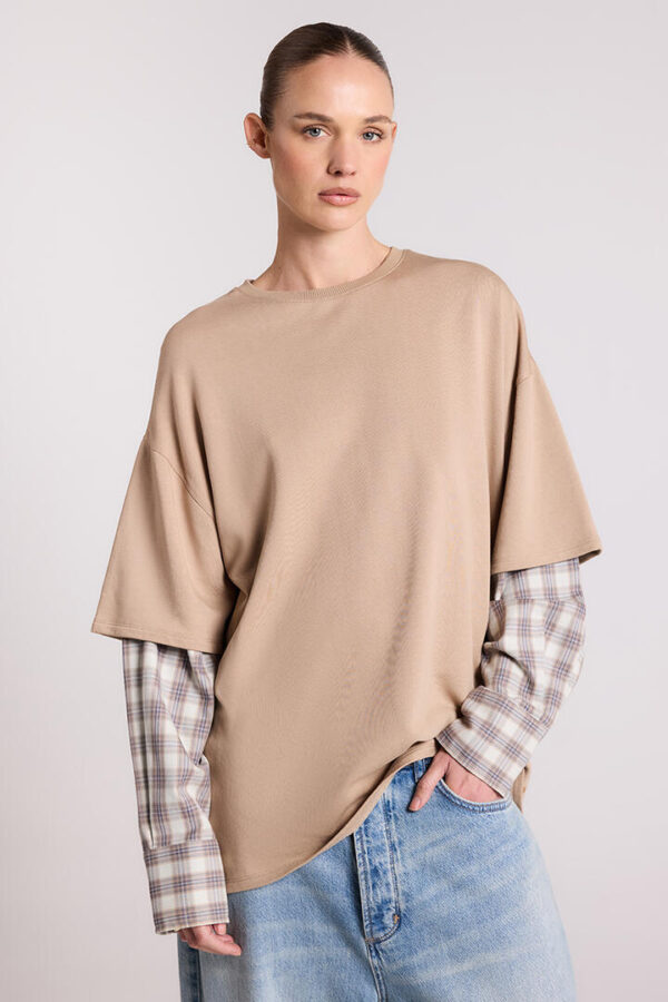 Stylerunner MK x SR Ashton Cuffed Long Sleeve Shirt Mushroom