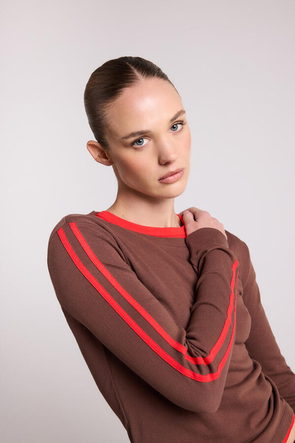 Stylerunner MK x SR Perry Crew Neck Long Sleeve Tee Hazelnut