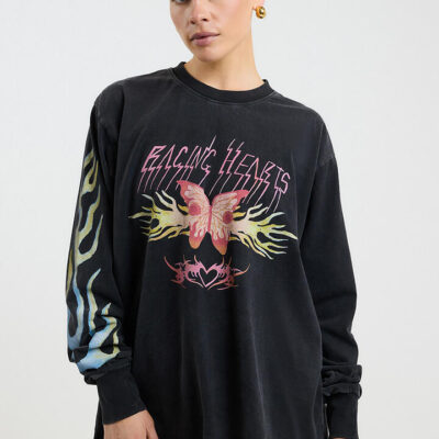 Maku The Label Racing Hearts Tee Black Wash