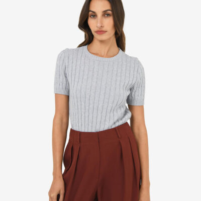 FORCAST Anita Short Sleeve Cable Knit