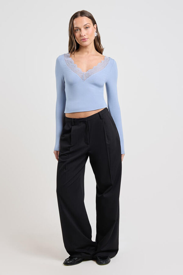 Ode Harley Lace Long Sleeve Top Frost