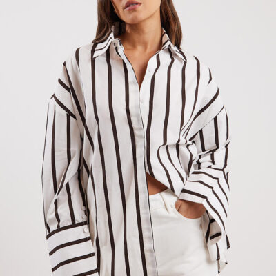 Elce Reverie Shirt Pecan/White Stripe