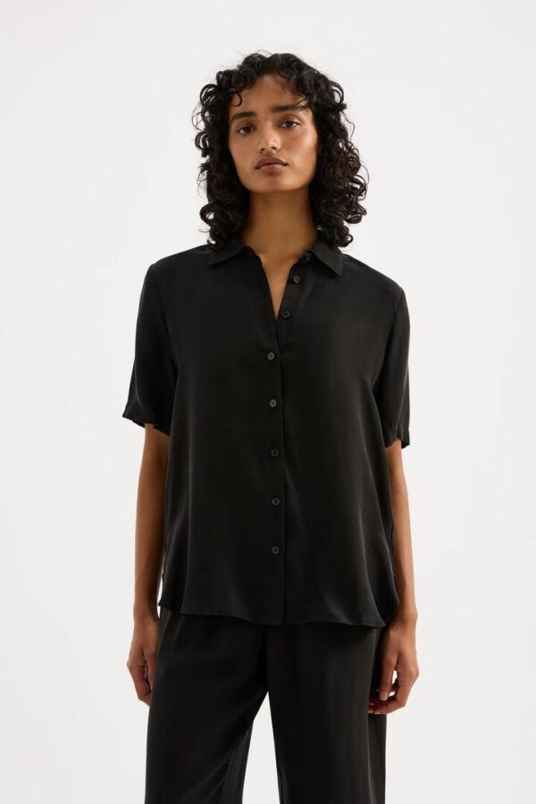 Nude Lucy Dara Cupro Shirt Black