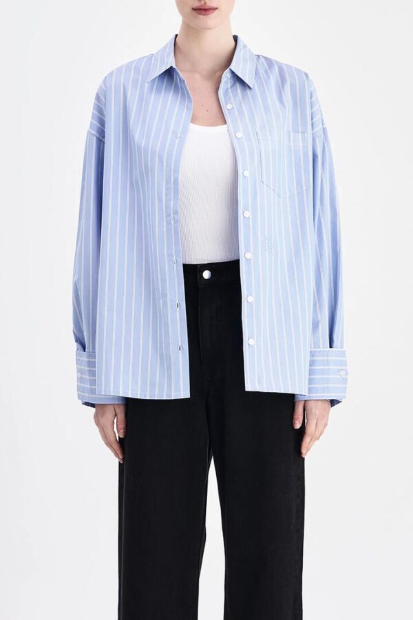 Nude Lucy Organic Poplin Shirt Cotton Stripes