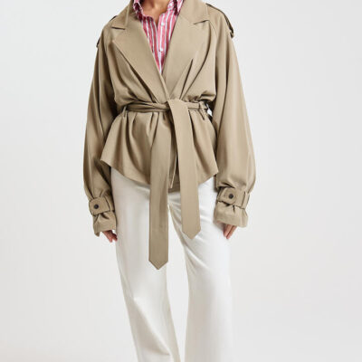 Ode Eliot Cropped Trench Moss