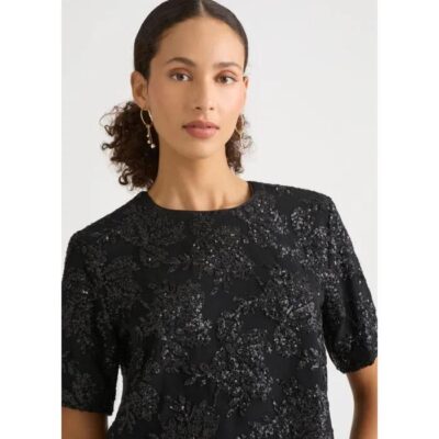 David Lawrence Firenze Sequin Crop Tee