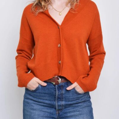 JAMES MELBOURNE BOXY CROPPED CARDIGAN