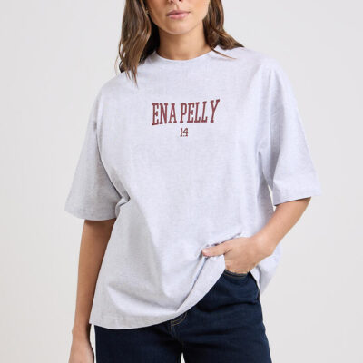 Ena Pelly Varsity Arch Tee White Marle