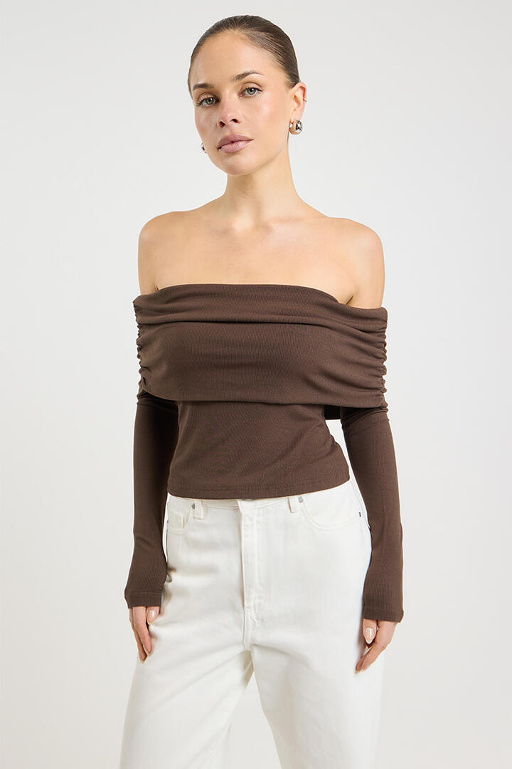 Bayse Alessandra Top Espresso - Miss Nelly