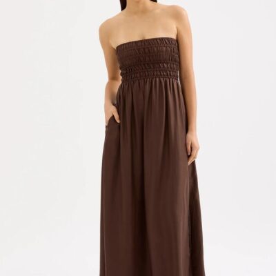 Nude Lucy Zuri Tencel Maxi Dress Brown