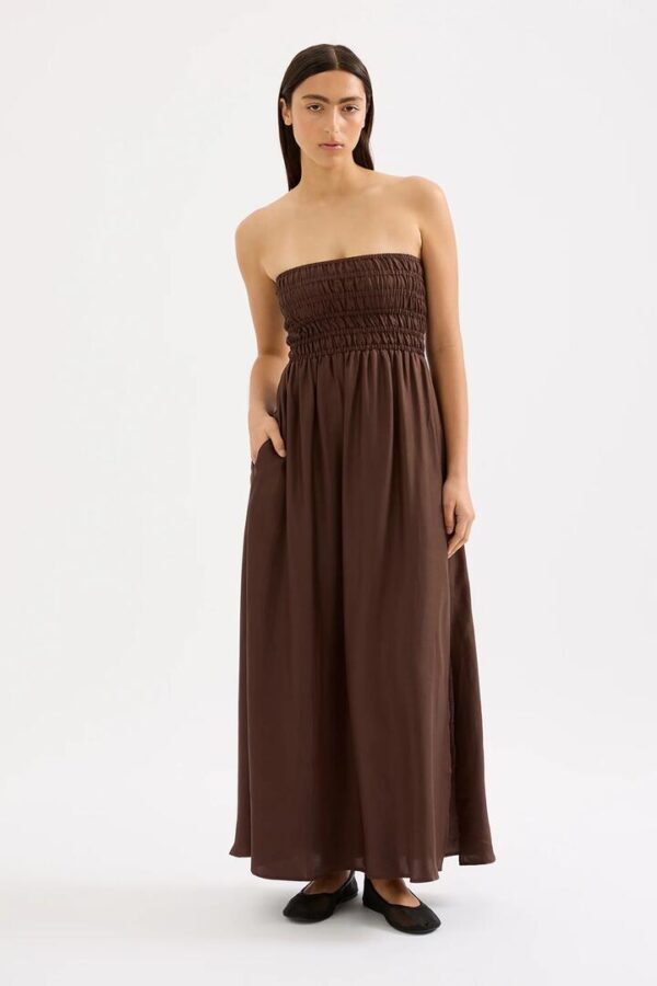 Nude Lucy Zuri Tencel Maxi Dress Brown