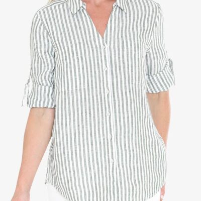 JUMP STRIPE LINEN SHIRT