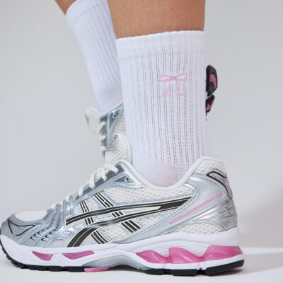 Stylerunner Icon Half Crew Sock White / Pink Bow