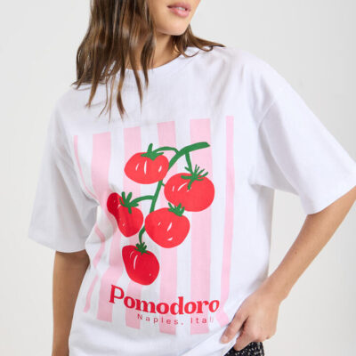 Stylerunner Pomodoro Italy Oversized Tee Bright White
