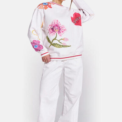 Maku The Label Wildflower Crew White Floral