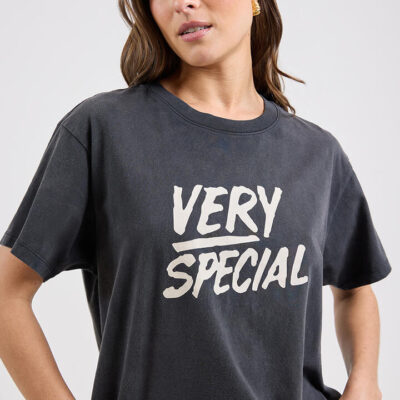 Something Very Special Stacked Logo Tee Washed Black