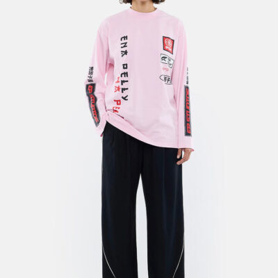 Ena Pelly Street Signs Long Sleeve Tee Pink