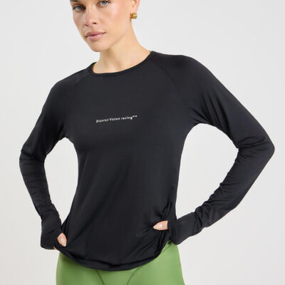District Vision Ultralight Long Sleeve Fitted Tee Black