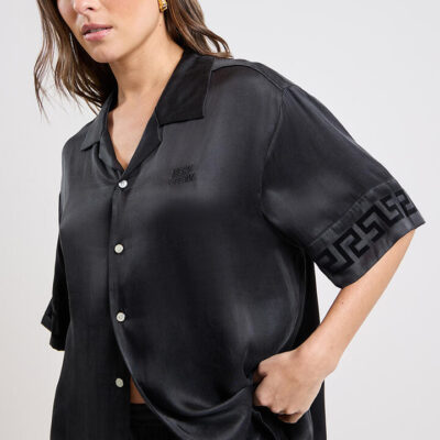 Something Very Special Panel Geo Resort Shirt Black
