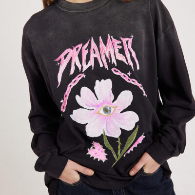 Maku The Label Dreamer Long Sleeve Tee Black Acid Wash