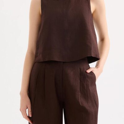 Nude Lucy Thilda Linen Top Linen Brown