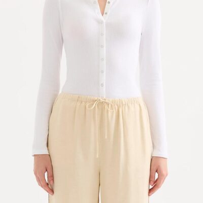 Nude Lucy Terrin Ls Top Cotton White