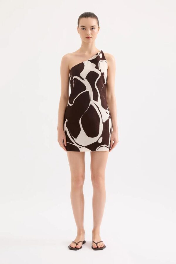 Nude Lucy Ombra Linen Mini Dress Linen Print